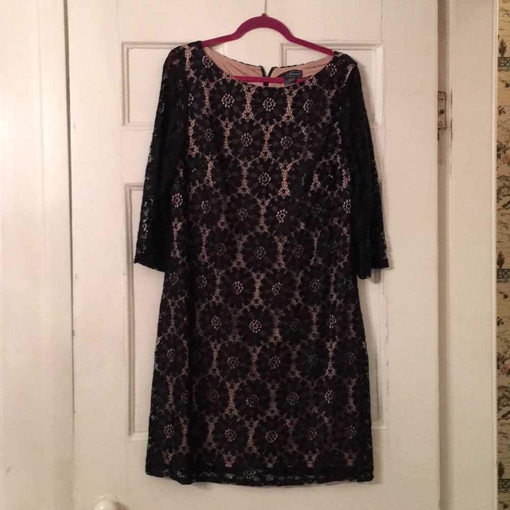 Black lace overlay dress